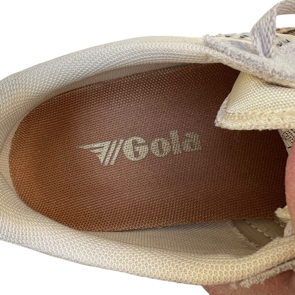 Gola Daytona Safari Off White Caramel Black Animal Print Sneakers US Size 7 - Picture 13 of 16